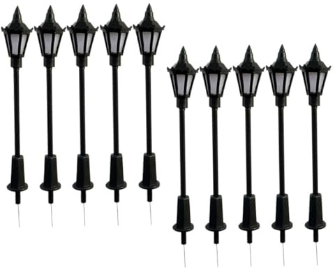POPETPOP 10 pezzi Modellini Piccole Lampade da Paesaggio in Resistenti Decorazione Realistica per Case e in Miniatura