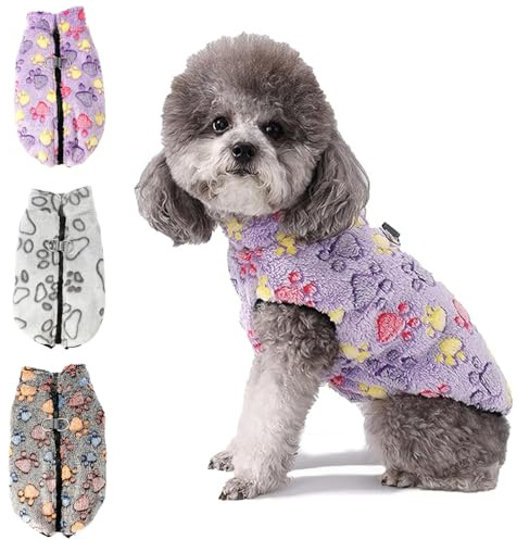 Hunde-Wintermäntel for kleine Hunde und Katzen, Fleece-Hundejacke mit D-Ring, süße Welpenkleidung, Winddichte Chihuahua-Bekleidung for kaltes Wetter(A,XS)