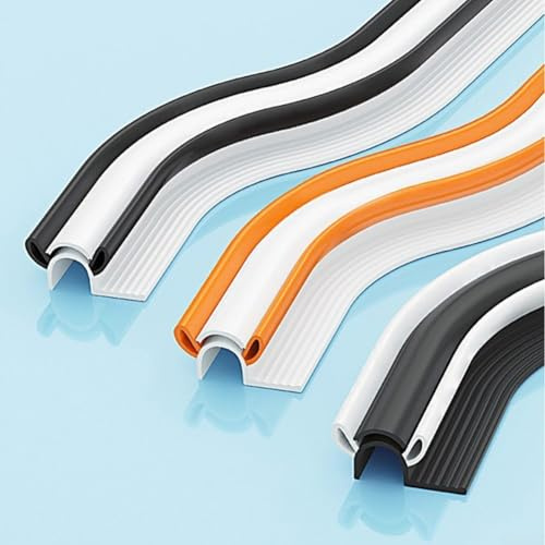 Window Sealing Strip, 4m TPE Material with Three‑Cavity Noise Reduction Design and Effective Thermal Insulation for Gaps 1‑5mm(black)