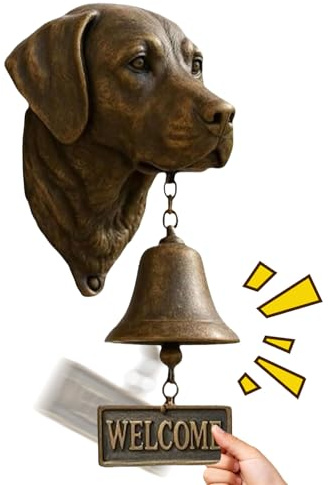 Dog Themed Doorbells - Rustic Wall Mounted Vintage Animal-Themed Doorbells Chime | Porch Dog Head Door Bell | for Gate, Garden, Yard, Home, Security Room