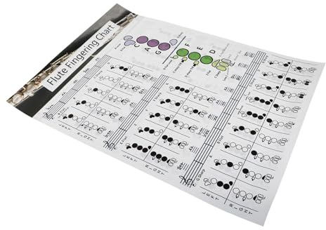 Flöten Diagramm Großformat Grifftabelle für Anfänger, Übungsreferenz | Beschichtetes Papier, Akkord Poster für Lernzwecke, Nützliche Notentabelle als Praktischer Vergleich