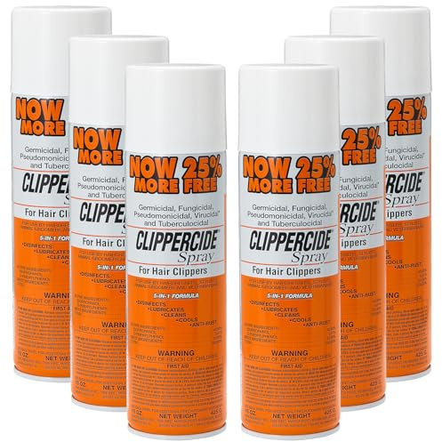 CLIPPERCIDE 5-in-1 Clipper Disinfectant Spray 15oz, 6 Pack | Cleans, Lubricates, Cools, Prevents Rust & Disinfects | Professional Clipper Spray for Barbers, Stylists & Pet Groomers | Made by BARBICIDE