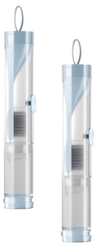 IWOWHERO Lot de 2 Boîtes à Brosses à Dents Portables Pliantes en Plastique Bleu Ciel Étuis de Voyage Compacts pour Soins Bucco-Dentaires Rangement Pratique pour Brosse à Dents et