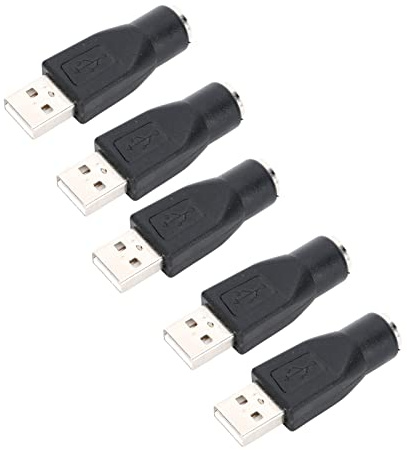 Dioche Adaptador Fo5PCS Adaptador USB Macho a PS/2 Hembra Convertidor para Teclado y Mouse: Duradero, Plug and Play, No Necesita Controlador, Ideal para Sistemas Heredados