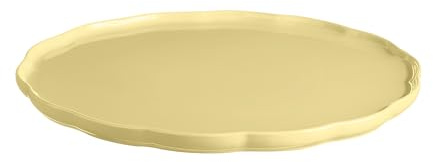 Emile Henry Assiette de Service Ronde Madeleine – Céramique Haute Résistance – Présentation Élégante du Four à la Table – Coloris Jaune Vanille – Fabriqué en France