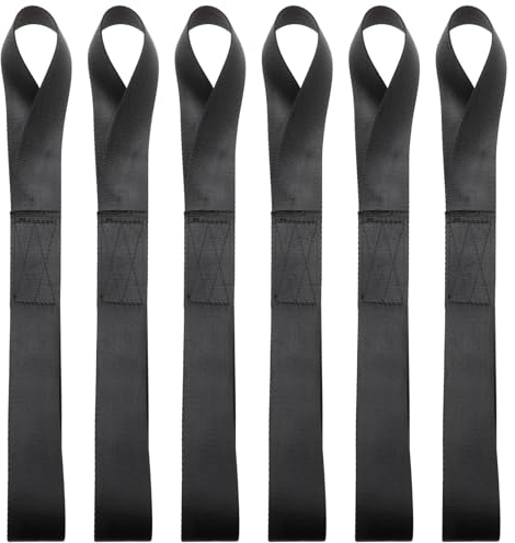 Kichvoe 6 Correas de Amarre para Equipaje Negras 38mm X 400mm Tensor Fijo de Carga Tipo 8 para Camión, Cintas de Sujeción Prácticas y Resistentes para Transporte y Fijación Segura