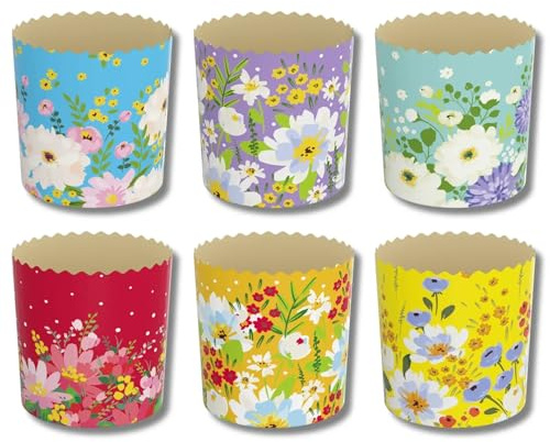 6pcs Baking Paper Molds for Easter Bread Cakes Panettone Paska Flowers 4 (130x85 mm)