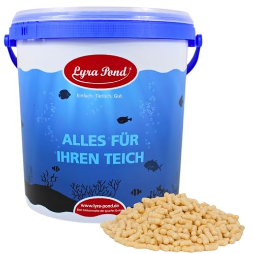 Lyra Pond® 10 L (0,85 kg) Pond Sticks Fischfutter Teichfutter in Eimer | Schwimmendes Fischfutter | Leicht verdauliches Teichfutter durch Weizenkeime | Artgerechte Zusammensetzung für Teichfische