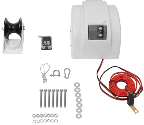 SMTYXS Cabrestante De Ancla Eléctrico 12 V For Barcos Pesca, Lanchas Rápidas, Kit con Control Remoto For Embarcaciones Recreo Pequeñas 7,3 M Rendimiento Potente