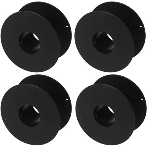 BETOOKY Carrete de cable eléctrico negro de plástico resistente con gran capacidad, 4 unidades ligeras para organización y almacenamiento de cables en exteriores