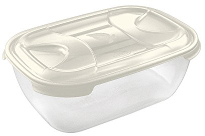 Tontarelli Contenitore Rettangolare Grande per Alimenti Nuvola Frigo Box da 3L, Colore Panna