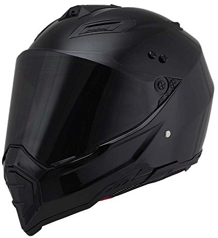 Woljay Casco da Moto Doppio Sport Casco da Fuoristrada Caschi da Motocross Sporco Bicicletta ATV UTV (Nero opaco, Small)