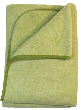 Cosilana Baby Fleece Decke kbT Wolle Bio Baumwolle Made in Germany (Lindgruen-Melange, 100x80)