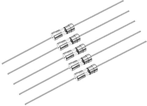 sourcing map Träge Sicherung Zeitverzögerung axial Blei Glas Sicherungen 3,6 mm x 10 mm 250 V T2A 5 Stück