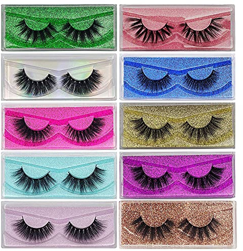 False Eyelashes MIKIWI 10 Pack Lahes, 12-20mm Wholesale 5D Fake Mink lashes, Fuffy Natural Volume eye Lashes, individual package Faux Mink EyeLashes