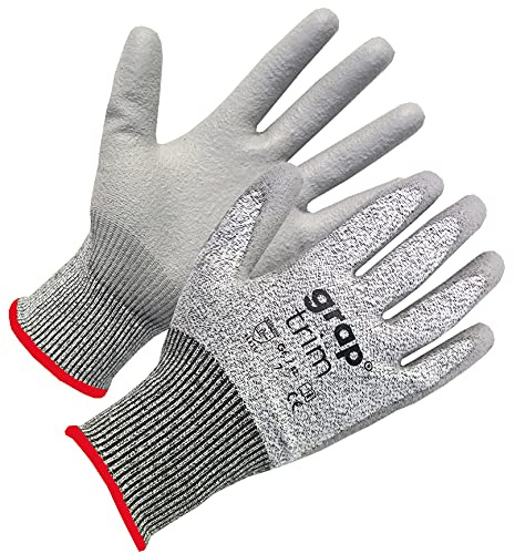 grap trim inapa: Arbeitshandschuhe (12 Paar), Schnittschutz, luftdurchlässig, grau, Gr. 7 (S)