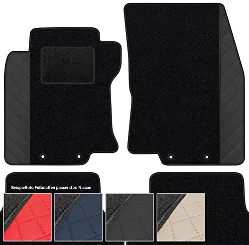 moto-MOLTICO Fußmatten Auto Velours Autoteppiche Schwarz Automatten Set 4-teilig - Auffälliges Design - passend für Nissan Qashqai II 2013-2021 (Schwarzes Muster)