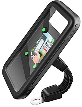 Wasserdicht Fahrrad Telefonhalter,Asudaro Fahrradlenker-Smartphone Tasche Universal 360 Drehung Empfidlich Touch Screen Scooter Handy Halterung Handytasche für 3,5-6,7 Zoll Smartphone,Motorrad Schwarz