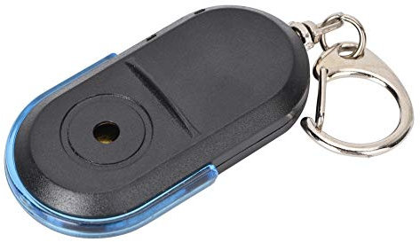 Mini buscador de Llaves inalámbrico, Control Voz Silbato Localizador Anti-pérdida Localizador Objetos pequeños con Control de Voz y Silbato, Llavero con Alarma y diseño Compacto, Color Azul