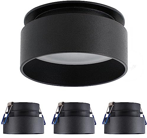 SSC-LUXon 4 Stück Einbau Deckenstrahler Sudara mit indirektem Licht Fassung für GU10 oder Module - Design Einbauspot schwarz