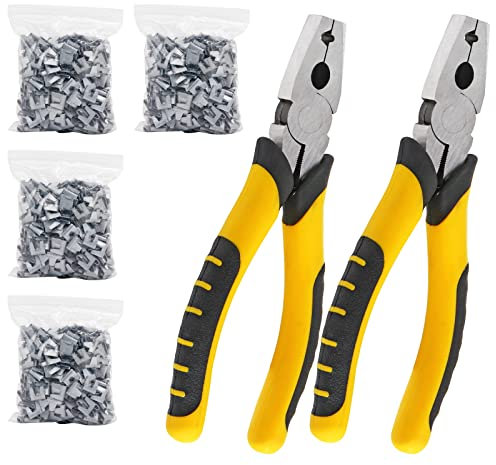 1202 PCS Wire Cage Clips and Pliers Rabbit Chicken Wire Cage Clips Hog Rings Fence Pliers Wire Cage Buckle Clips Animal Cage Snap-ring Pliers for Bird Quail Rabbit Chicken Hog Cages