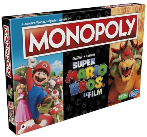 Hasbro Gaming Monopoly Edition Film Super Mario Bros., Brettspiel für Kinder, inklusive Bowser Pion (französische Version)