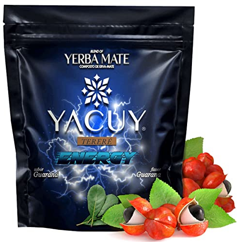 Yerba Mate Yacuy Tereré Energy 500g – brasilianische Mate mit Guarana – Geschmack wie Energy Drink – vakuumverpackt im Doypack – natürliche Energie & Erfrischung