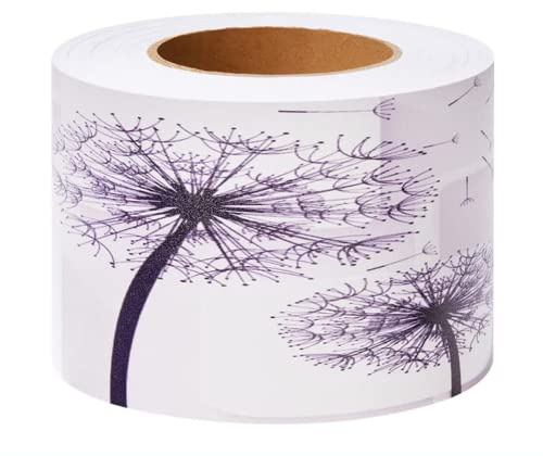 VisitRyl Bordüre selbstklebend Löwenzahn 10 cm x 500 cm zum Aufkleben für Wohnzimmer Küche Badezimmer Tapetenrahmen Abnehmbare Wasserdicht Bodenleiste Verdicken PVC Dekorative Bordüre