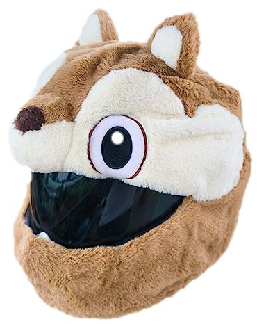 Huamengyuan Motorradhelm Cover,Süßer Helmüberzug Plüsch Motorradhelm Überzug Niedlicher Cartoon Chinchilla Motorradhelm Hut Integralhelm Schutzhülle für die meisten Integralhelme