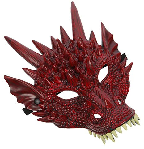 ibasenice Drachenmaske Für Damen Und Herren Aus Pu Cosplay-masken Für Halloween Und Partys Lebensechte Drachenkopfmaske Wiederverwendbar Und Bequem