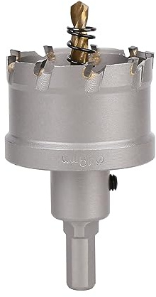 Vearter 49mm Scie Cloche en Métal, Carbure Tungstène Coupeur TCT Trou avec Foret de Centrage, pour Acier Inoxydable, Alliage, Cuivre, Fer, Plastique, Fibre de Verre