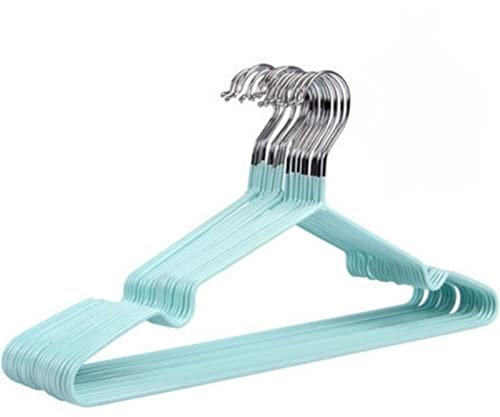 Pilipane Grucce Antiscivolo Salvaspazio, Confezione da 10 Grucce in Metallo, Grucce in Filo Metallico Rivestito in Gomma Resistente per Cappotti, Camicie, Vestiti, Grucce per Adulti Resistenti(Verde)