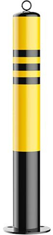 ErdBar parkplatzsperre Sicherheitspollerpfosten, Poller aus Stahl, nachtreflektierendes Design, Verkehrspollerlager, Parksperre (Color : Yellow, Size : 23.6 * 5.5in)