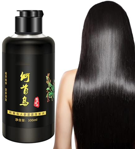 Grgowe Shampoo Polygonum,Polygonum Multiflorum Shampoo,Shampoo Istantaneo Per Capelli Neri,Controllo Dell'Olio Polygonum Multiflorum,Promuove La Crescita Dei Capelli E La Salute Del Cuoio Capelluto