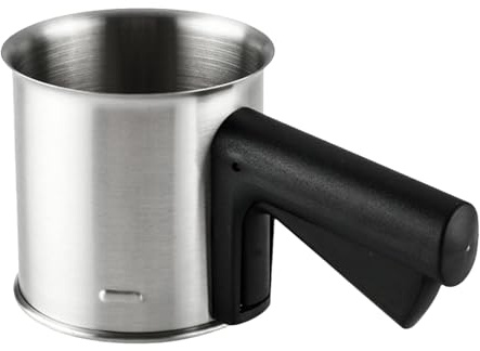 Mehlsieb aus Edelstahl, Mehlsieb, Zuckersieb, Handpresse, feinmaschige Siebe, Pulverstreuer, Puderzuckersieb, Edelstahl-Mehlsieb
