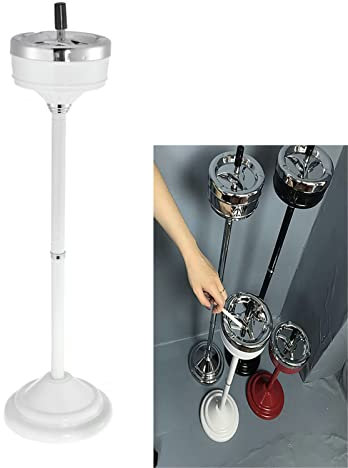 Verstellbarer Standaschenbecher mit Metallsockel und Chromabdeckung, Druck- und Drehdesign, Verstellbarer Standaschenbecher für Zuhause, im Freien, in der Bar, im Büro
