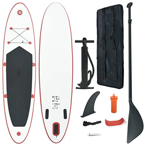 Hommdiy Stand Up Paddle Surfboard Aufblasbar SUP Surfbrett Board Mehrer Auswahl,Rot,390 x 81 x 10 cm