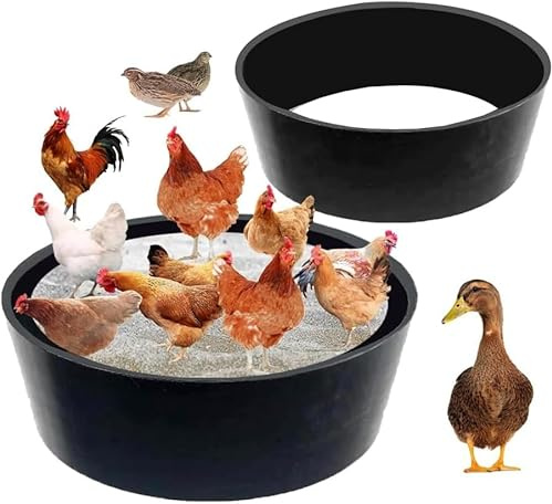 Hühnerstaubbad Sandbadewannen, bodenlose Konstruktion, PE-Umgebung, Sandbad für Hühner, Hühnerstall-Reinigungsbehälter, Behälter für Hühnerstall-Kalk, Essential Chicken (black)