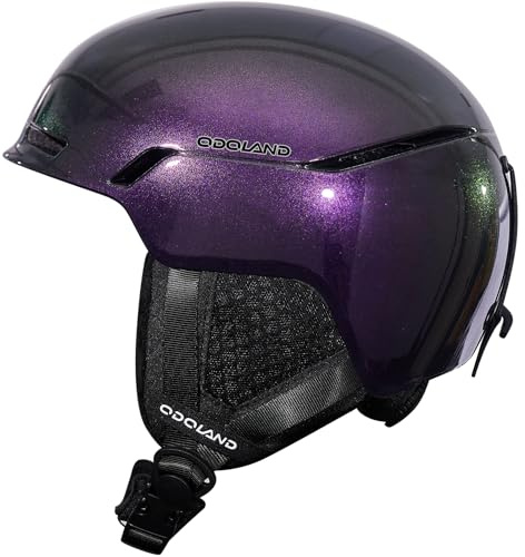 Odoland Casco da Sci per Uomo Donna Ragazzo e Ragazzi, Casco da Snowboard Ruota Regolabile, Ottima Ventilazione, Casco Ski per Sci Pattinaggio Snowboard, Guscio in PC, Viola Brillante, S