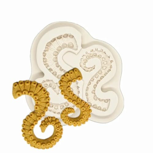 Silikonform, Fondantform, kleine Oktopus-Silikonharz-Formen, Küchen-Backutensilien, Kuchen, Schokolade, Spitze, Dekoration, Dessert, Fondant, 12,7 x 11,5 x 1,5 cm