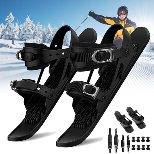 MTTXY Mini-Kurz-Ski-Skates für Schnee, Verstellbare Kurze Mini-Ski-Skates, Kurze Snowskates, Snowblades-Skiboards für Wintersport-Skiausrüstung