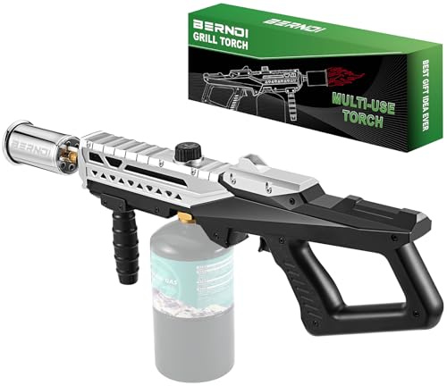 zycBernoi Powerful Propane Torch Gun, Kitchen Torch With Adjustable Flame, Flamethrower Blow Torch for BBQ, Campfire, Searing Steak, Camping (Propane Tank Not Included)
