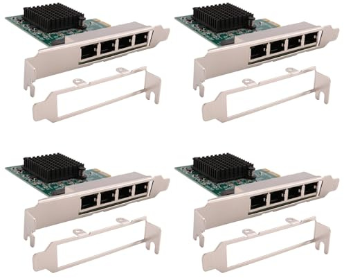 Umsoxhy 4X Tarjetas de Red Adaptador de Red/Ethernet/LAN Tarjeta de Red PCI-E Realtek RJ45 Internet Ethernet Gigabit Tarjeta de Red de 4 Puertos