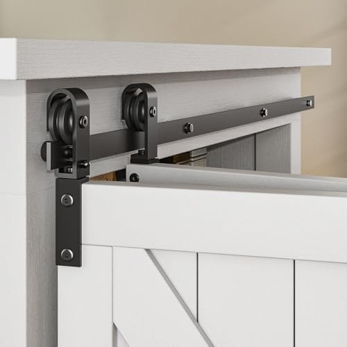 TSMST 3ft/91.5cm Bi-Falte Cabinet Mini Schiebetür Hardware Kit, Single Barn Door Track Set, Bewerben Sie sich für Speicher Fenster TV Stand Schrank (kein Schrank)