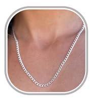 DORANA Kette Silber 925 Damen Ketten Halskette für Damen Ausbleichsicher Kubanische für Frauen Silver Chains Women Silberkette Halskette Schmuck 20Inch