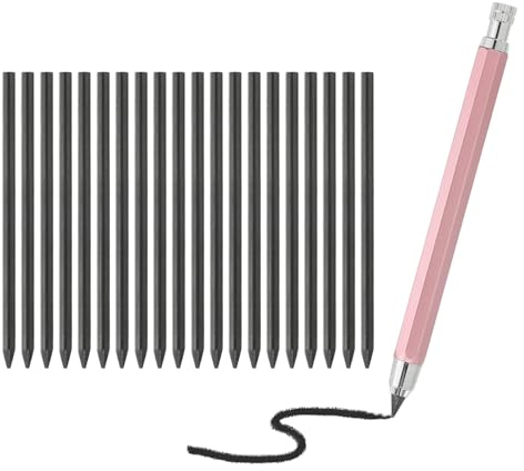 PATIKIL Mechanischer Bleistift 5.6mm Bleistifthalter Großer Automatischer Halter Mit 20 Stück 2B Bleistiftminen Für Zeichnen Kunst Skizzieren Holzarbeiten Pink