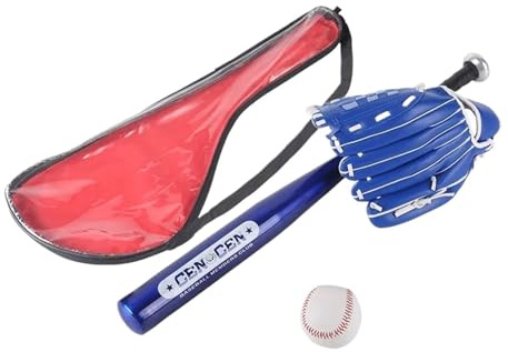 Aluminum alloy baseball bat set for adults and children, comes with glove and baseball(Blue)