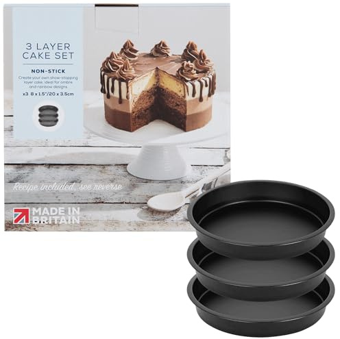 STORM TRADING GROUP 3 Layer Rainbow Cake Set Three Layers of Moist Cake | 3 Pieces Each Layer Black