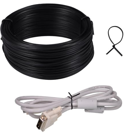 Schwarzer Bindedraht aus Eisen, 55 Meter PVC Beschichtet für Pflanzen | Blumenarrangements und Stechpalmenkränze, Leicht zu Verwenden, Fixiert Gebündelte Pflanzen, Bricht nicht Leicht