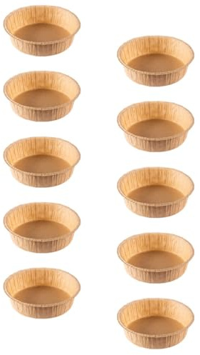 BESPORTBLE Moldes para Pasteles Desechables Antiadherentes Redondos de Papel para Hornear 16 CM, Pack de 10 Unidades, Aptos para Horno, Microondas y Freidora de Aire, Ideales para Repostería